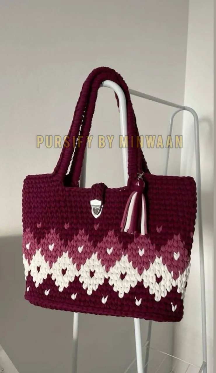 Night Bloom Crochet Bag by Pursify by Minwaan — front view