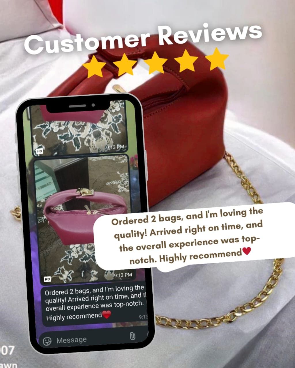 Customer review: “ordered 2 bags and I'm loving the quality” — five stars