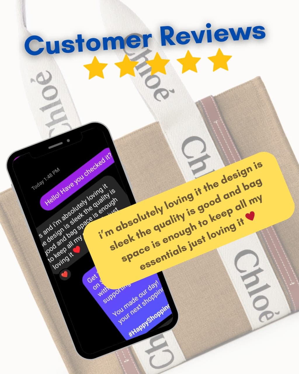 Customer review: “absolutely loving it, the design is sleek” — five stars