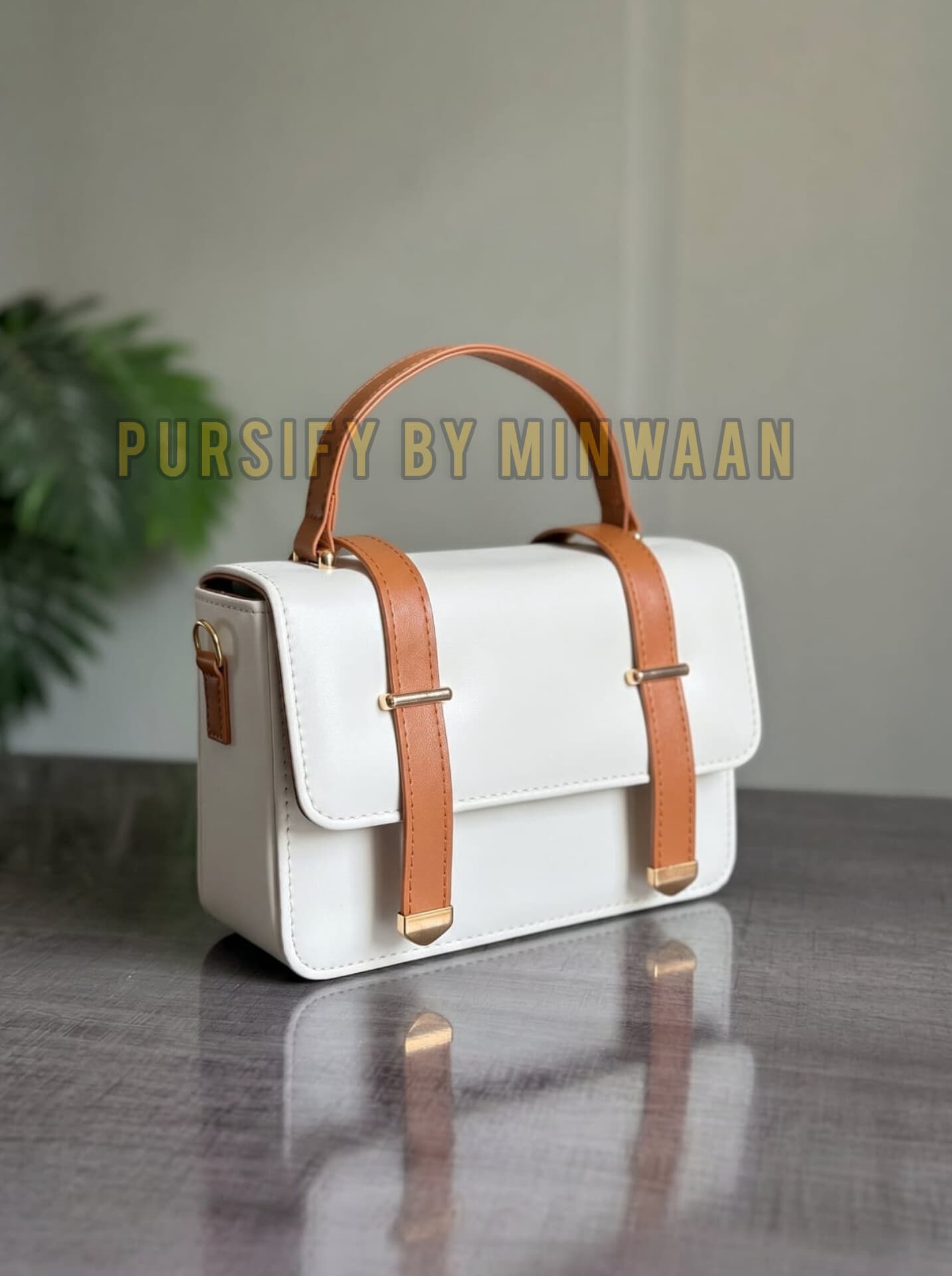 Double Strap Bossy Bag by Pursify by Minwaan — front view