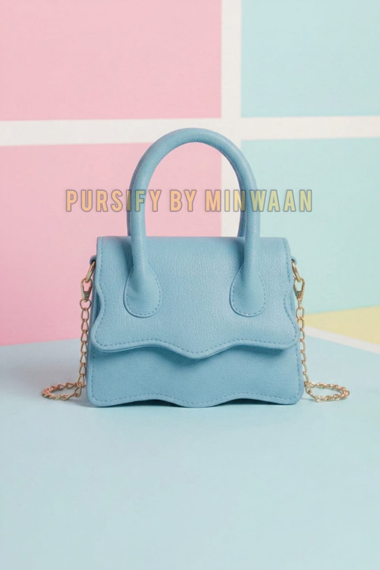Petal Flap Bag by Pursify by Minwaan — olive leather with a curved scalloped flap